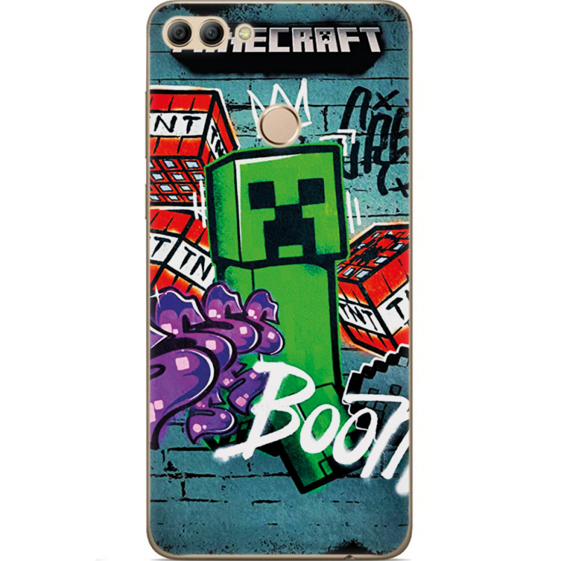 Чехол U-print Huawei Y9 2018 Minecraft Graffiti