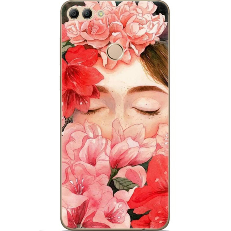 Чехол U-print Huawei Y9 2018 Girl in Flowers
