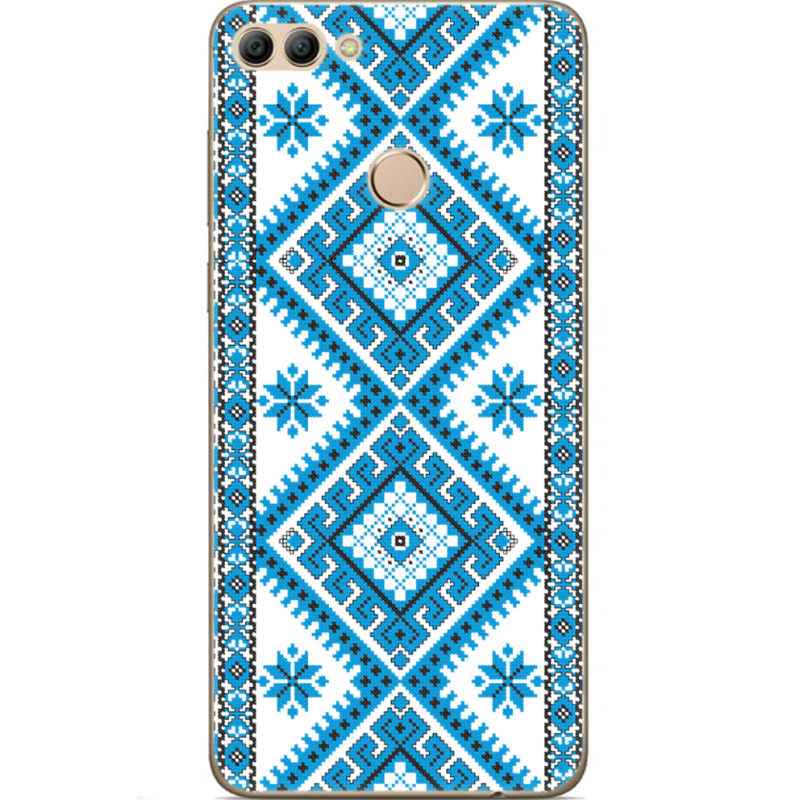 Чехол U-print Huawei Y9 2018 Блакитний Орнамент