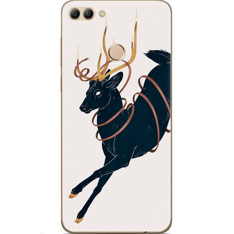 Чехол U-print Huawei Y9 2018 Black Deer