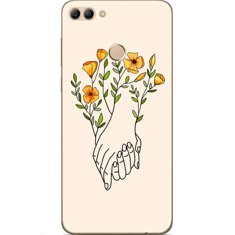 Чехол U-print Huawei Y9 2018 Flower Hands