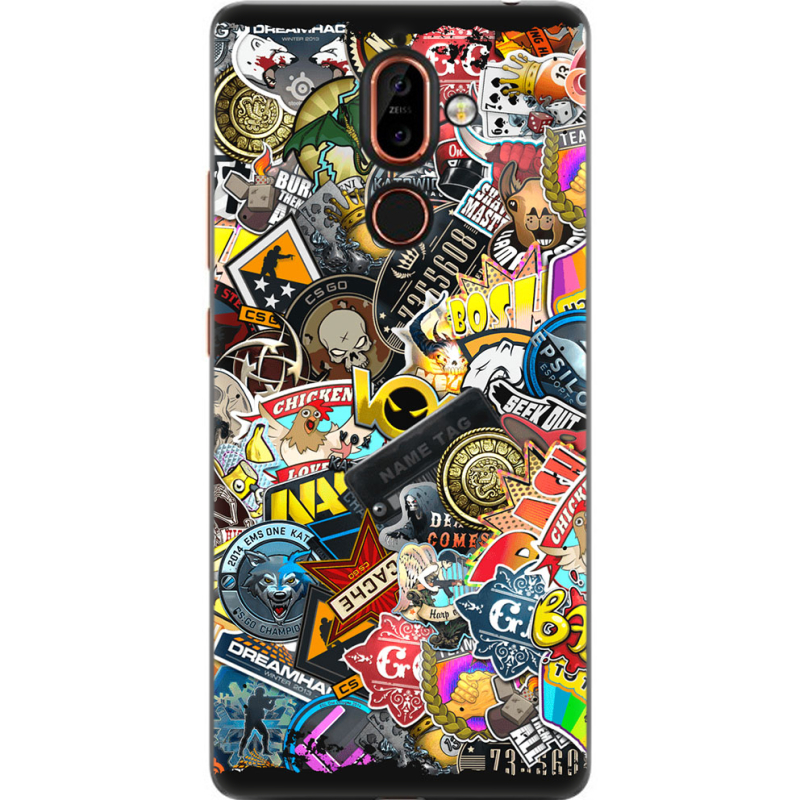 Чехол U-print Nokia 7 Plus CS:Go Stickerbombing