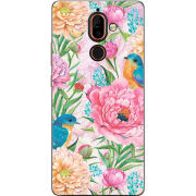 Чехол U-print Nokia 7 Plus Birds in Flowers