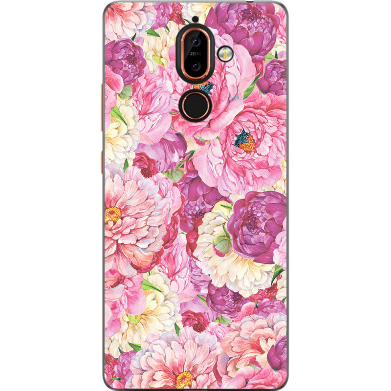 Чехол U-print Nokia 7 Plus Pink Peonies