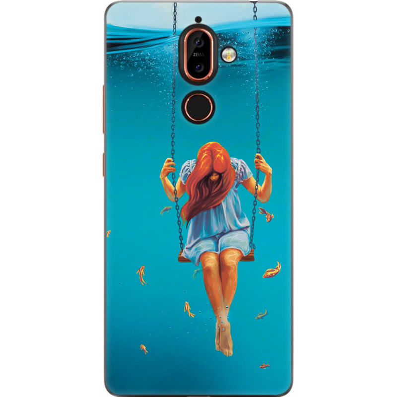 Чехол U-print Nokia 7 Plus Girl In The Sea