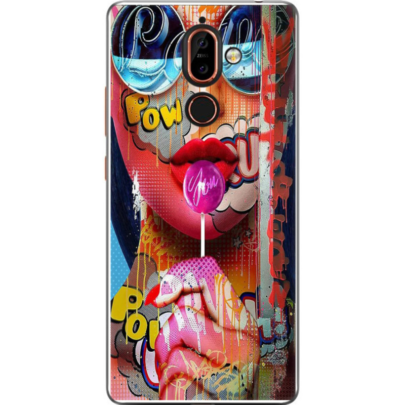 Чехол U-print Nokia 7 Plus Colorful Girl