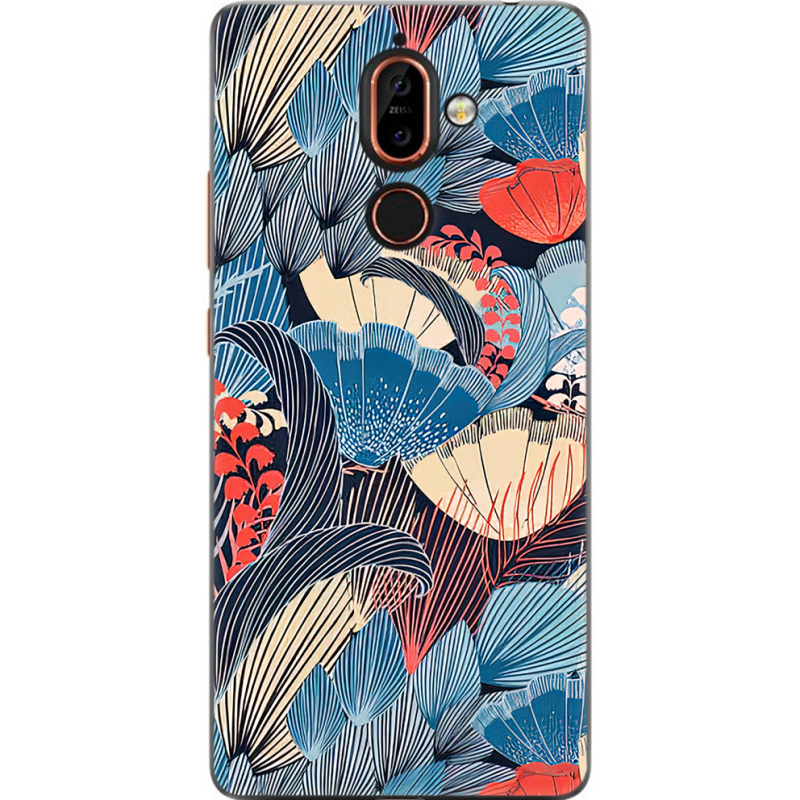 Чехол U-print Nokia 7 Plus Blue Herb