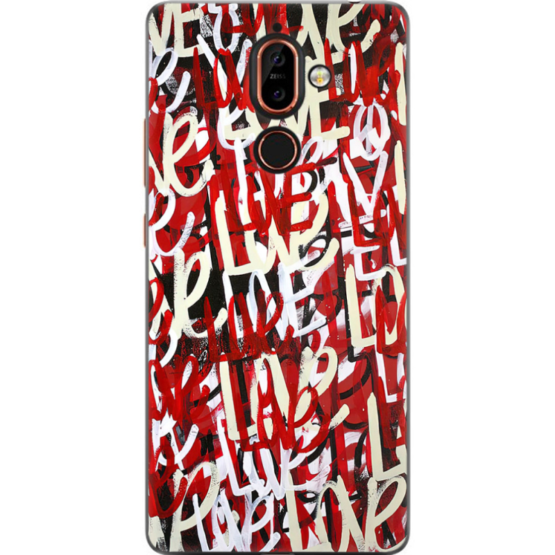 Чехол U-print Nokia 7 Plus Love Graffiti