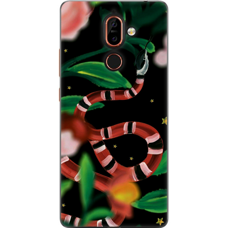 Чехол U-print Nokia 7 Plus Red Snake