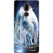 Чехол U-print Nokia 7 Plus White Horse