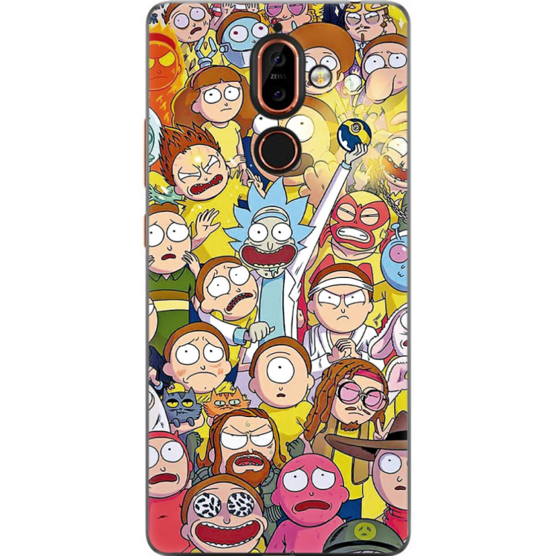 Чехол U-print Nokia 7 Plus Rick and Morty