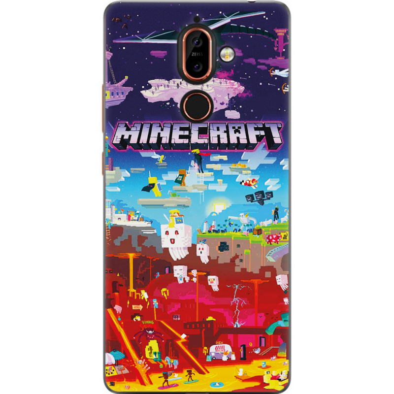 Чехол U-print Nokia 7 Plus Minecraft World Beyond