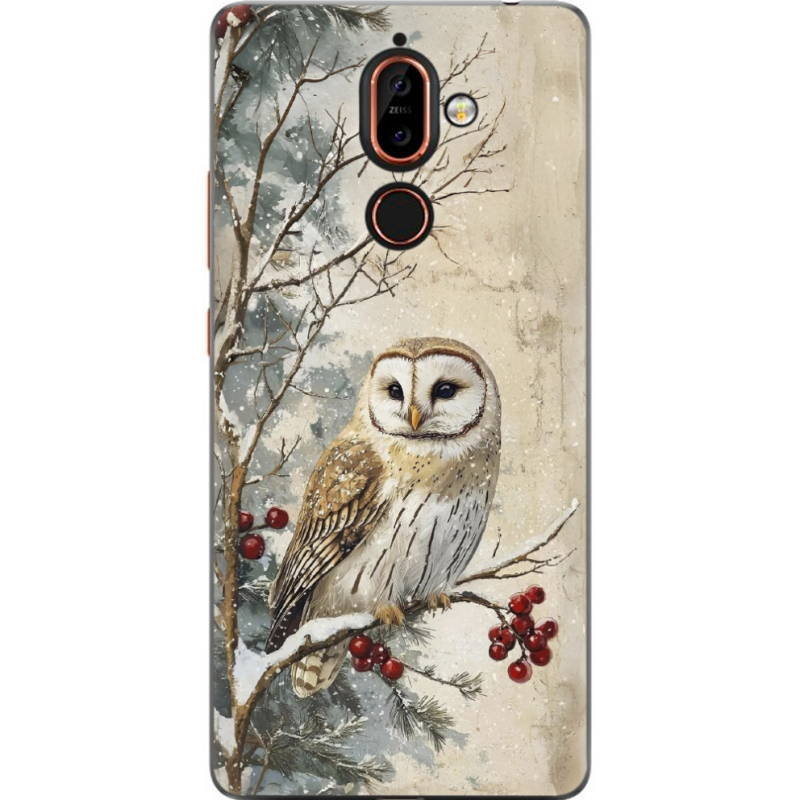 Чехол U-print Nokia 7 Plus Christmas Owl