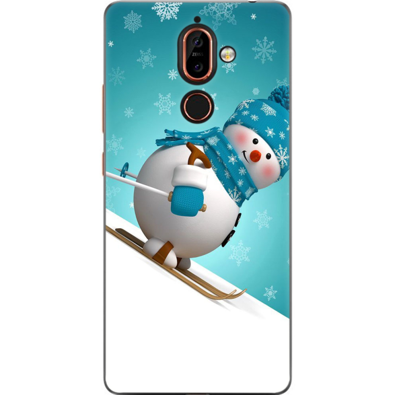 Чехол U-print Nokia 7 Plus Skier Snowman