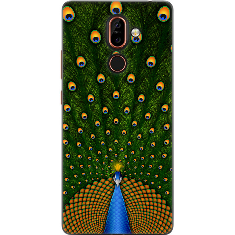 Чехол U-print Nokia 7 Plus Peacocks Tail