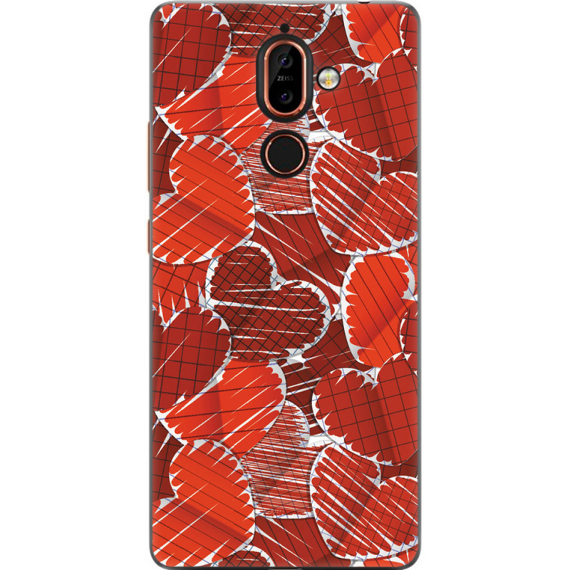 Чехол U-print Nokia 7 Plus Heart Strings