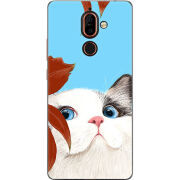 Чехол U-print Nokia 7 Plus Wondering Cat