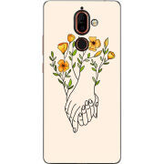 Чехол U-print Nokia 7 Plus Flower Hands