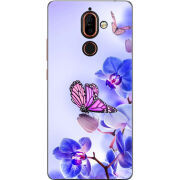 Чехол U-print Nokia 7 Plus Orchids and Butterflies