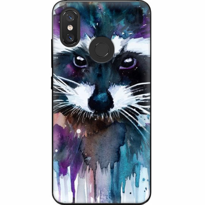 Чехол U-print Xiaomi Mi 8 Акварельный енот