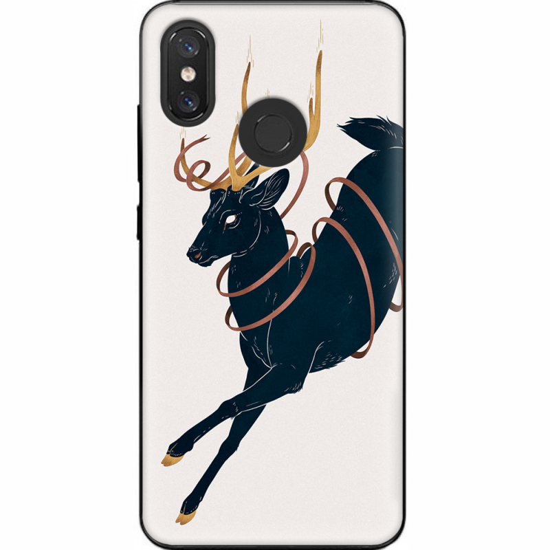 Чехол U-print Xiaomi Mi 8 Black Deer