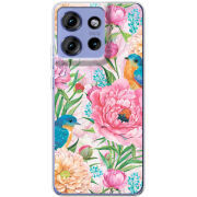 Чохол BoxFace Motorola Edge 50 Birds in Flowers