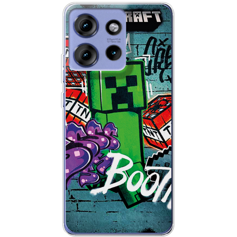 Чохол BoxFace Motorola Edge 50 Minecraft Graffiti