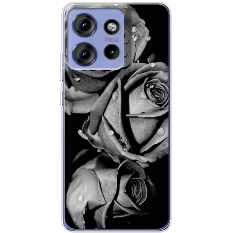 Чохол BoxFace Motorola Edge 50 Black and White Roses