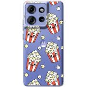 Прозорий чохол BoxFace Motorola Edge 50 с 3D-глазками Popcorn