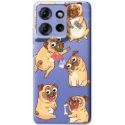 Прозорий чохол BoxFace Motorola Edge 50 с 3D-глазками Pug