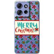 Прозорий чохол BoxFace Motorola Edge 50 Vintage Christmas Pattern