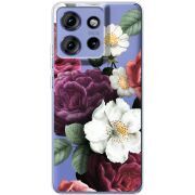 Прозорий чохол BoxFace Motorola Edge 50 Floral Dark Dreams