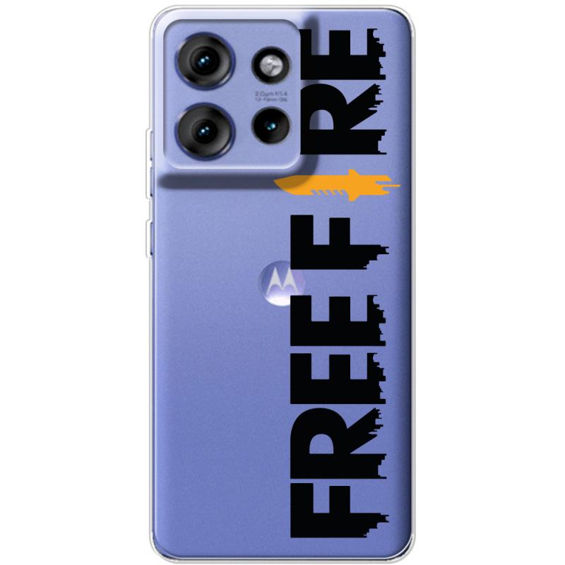 Прозорий чохол BoxFace Motorola Edge 50 Free Fire Black Logo