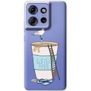 Прозорий чохол BoxFace Motorola Edge 50 Segull in Cofee Pool
