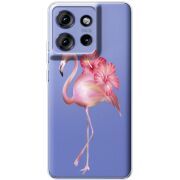 Прозорий чохол BoxFace Motorola Edge 50 Floral Flamingo