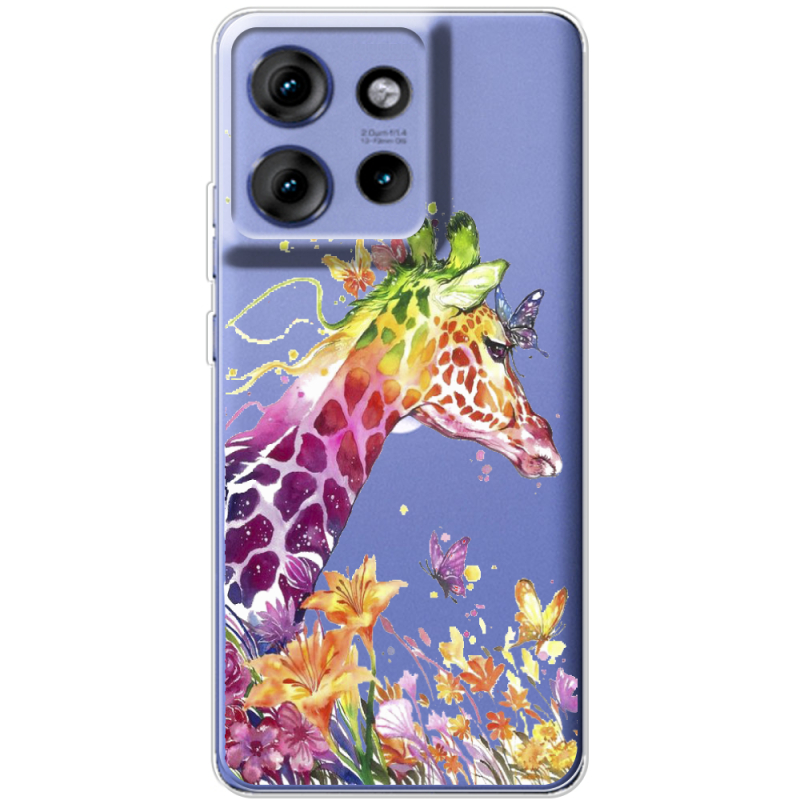 Прозорий чохол BoxFace Motorola Edge 50 Colorful Giraffe