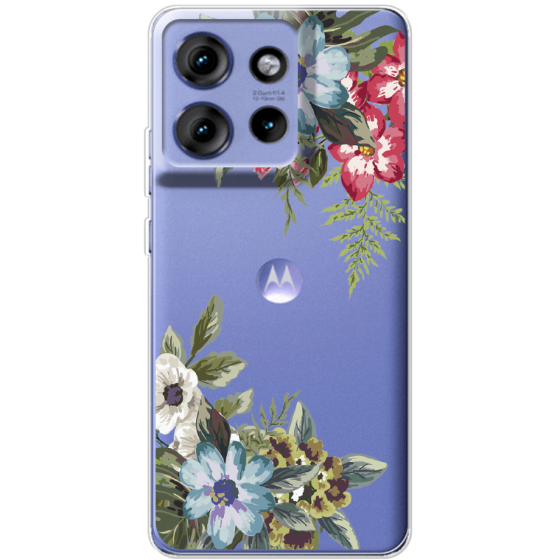 Прозорий чохол BoxFace Motorola Edge 50 Floral