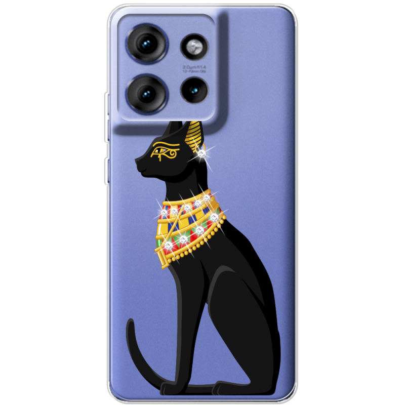 Чохол зі стразами Motorola Edge 50 Egipet Cat