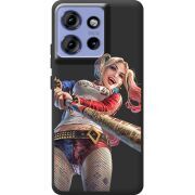 Чорний чохол BoxFace Motorola Edge 50 Happy Harley Quinn