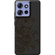 Чорний чохол BoxFace Motorola Edge 50 Chinese Dragon