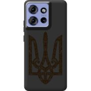 Чорний чохол BoxFace Motorola Edge 50 Ukrainian Trident