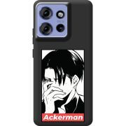 Чорний чохол BoxFace Motorola Edge 50 Attack On Titan - Ackerman