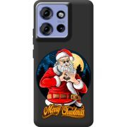 Чорний чохол BoxFace Motorola Edge 50 Cool Santa