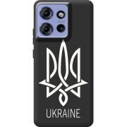 Чорний чохол BoxFace Motorola Edge 50 Тризуб монограмма ukraine