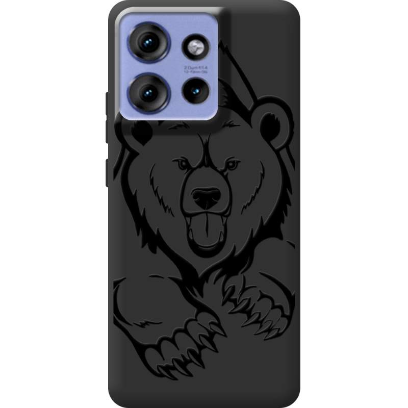 Чорний чохол BoxFace Motorola Edge 50 Grizzly Bear