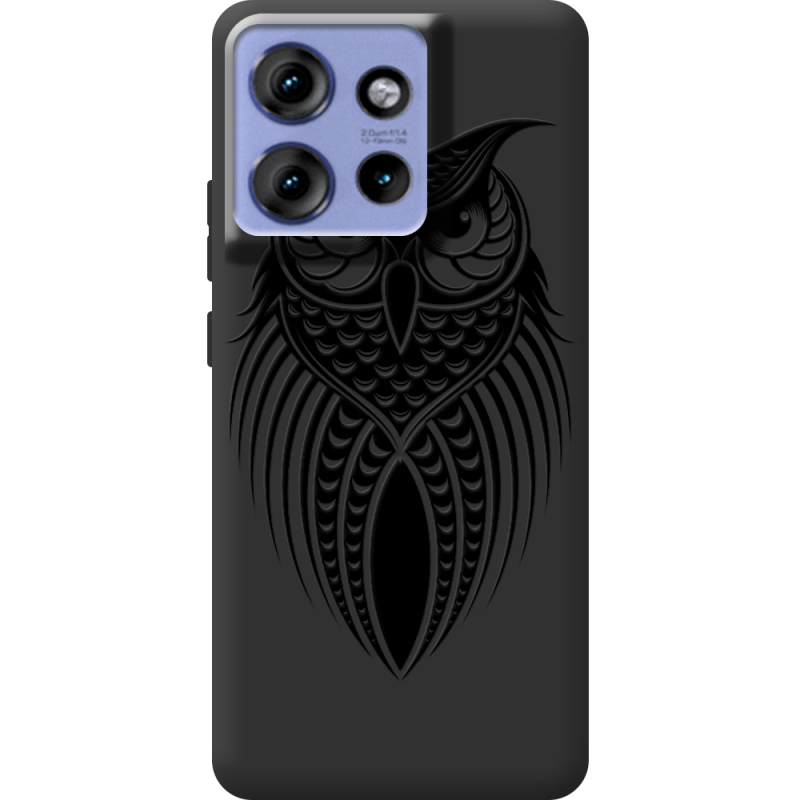 Чорний чохол BoxFace Motorola Edge 50 Owl