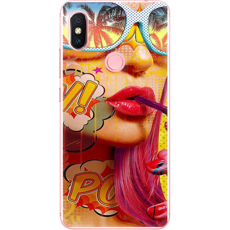 Чехол U-print Xiaomi Redmi S2 Yellow Girl Pop Art