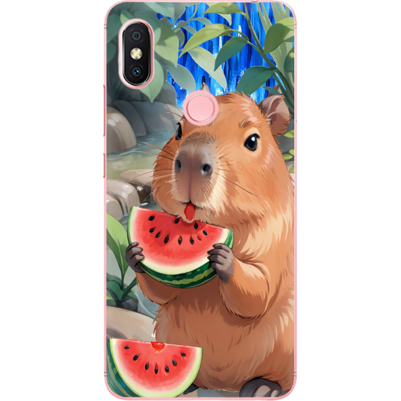 Чехол U-print Xiaomi Redmi S2 Капібара з кавуном
