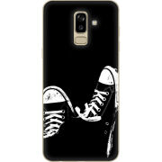 Чехол U-print Samsung J810 Galaxy J8 2018 Black Sneakers