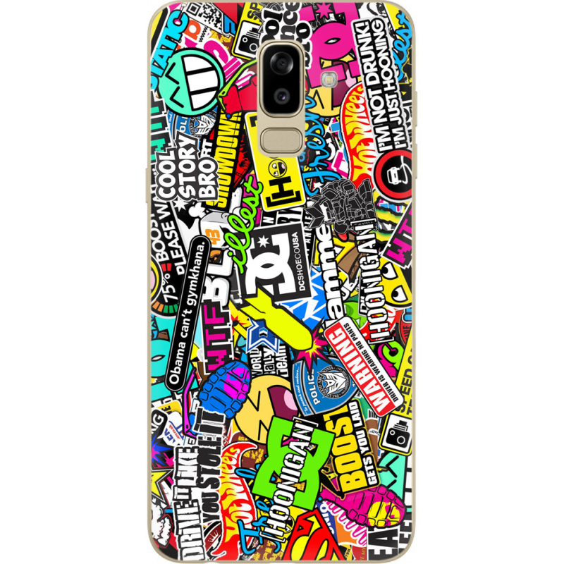 Чехол U-print Samsung J810 Galaxy J8 2018 Multicolored Inscriptions